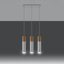 Moderne weiße Holz-Hängeleuchte mit 3 Lichtern – Nolaris