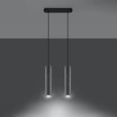 Industrial gray concrete 2-light pendant light – Asterion model