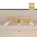 Light Wood Surface Ceiling Light with Directional Spot – Velmira