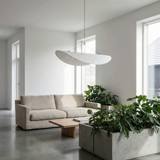 Ophanging getextureerd in Tyvek rustgevende sfeer – Arc Lunaire