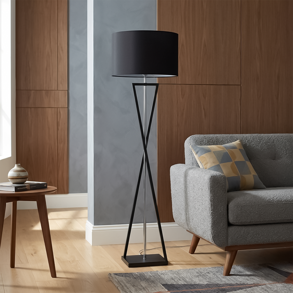 Lampadaire Haut de Gamme Finition Fer Tissu Douce Lumière – Eleganza