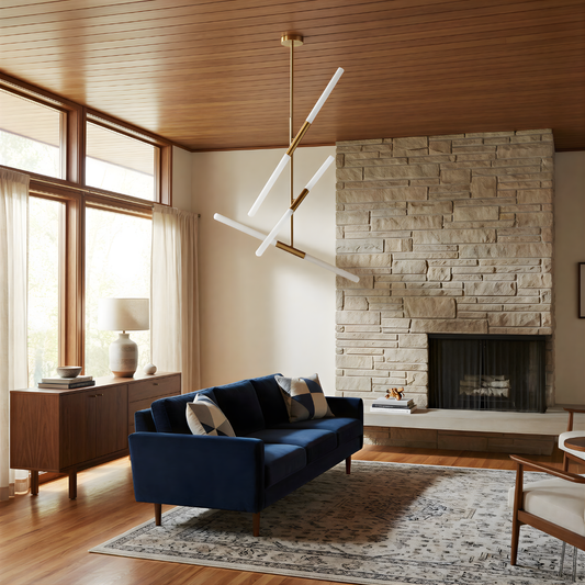 Suspension Métal Doré & Verre Mat pour Intérieur Prestige – Astralis