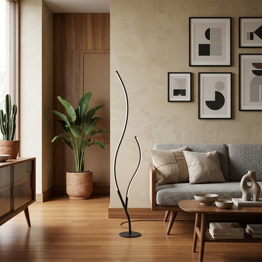 Lampadaire Moderne Deux Branches Ambiance Chaleureuse Durable – Duo