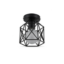 Geometric Ceiling Light Disc Wrought Iron Design Black – Sveno