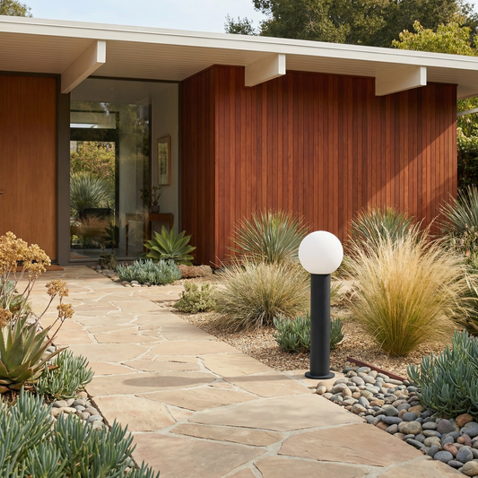 Bolvormige LED Tuinlamp Zwart Metaal – Orbiron