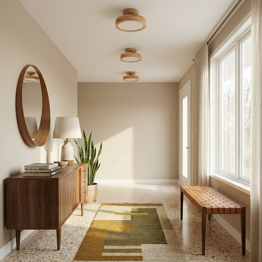 Plafondlamp Scandinavisch Hout voor Gang – Arborise