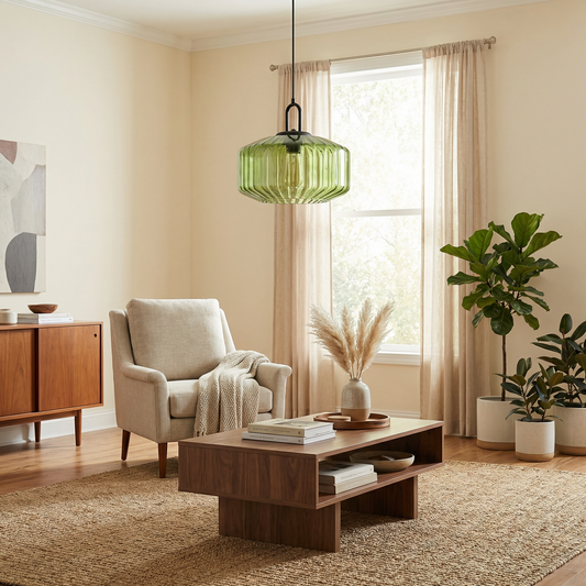 Suspension Verre Texturé Style Vintage – Tétra