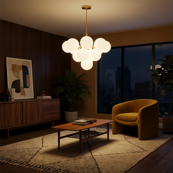 Modern glass chandelier for living room – Arionelley