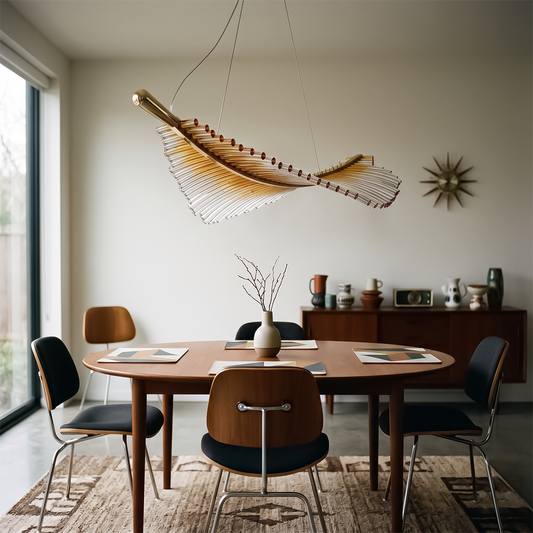 Lustre LED en Cristal Γ Feuilles pour Salon et Escalier β Caeluxia