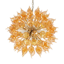 Sputnik-Stil Kronleuchter aus orangefarbenem mundgeblasenem Glas – Dandelionis
