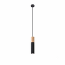 Modern black wood pendant light for living room – Arvenia