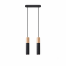 Modern black wood pendant light with 2 lights – Norvane