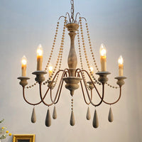 Lustre en bois blanc vintage pour salon – Elarisia