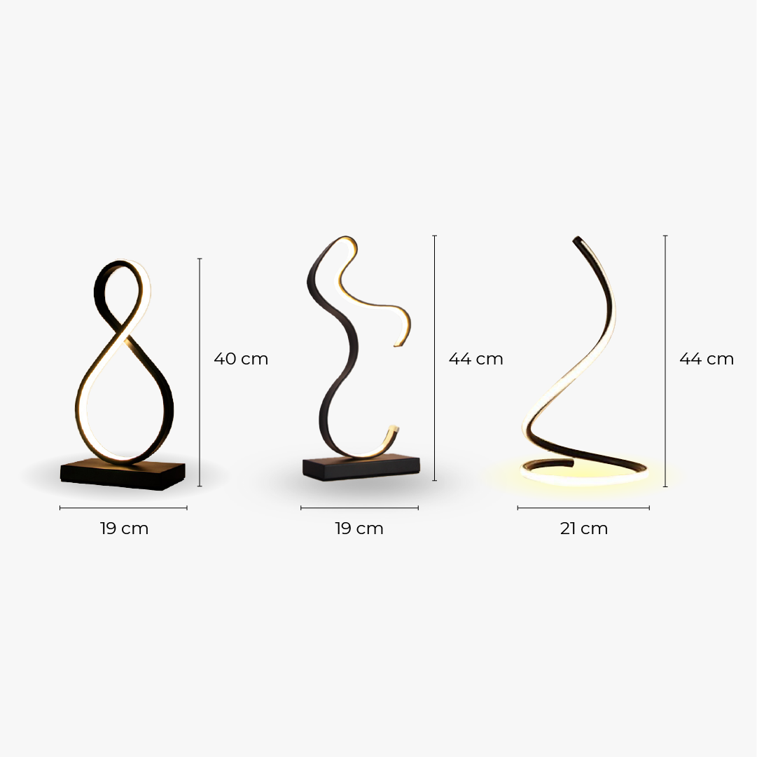 Art Deco bedlampje in staal en acryl – Nocturnelle