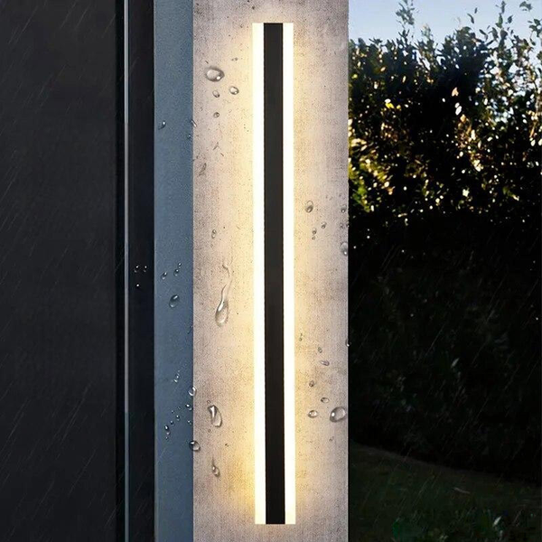 Outdoor LED sconce Luménia linear stainless steel design - view 3