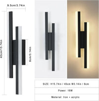Applique murale led noir taille