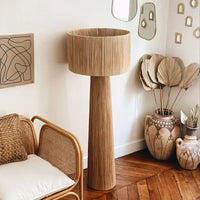 Lampe de sol en osier tressé style japonais – Kansora
