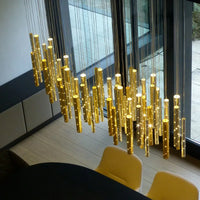 Lustre LED Moderne en Acier Brossé pour Salon – Séraphine