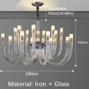 Transparent Glass Chandelier for Living Rooms and Bedrooms – Célestine