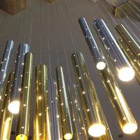 Lustre LED Moderne en Acier Brossé pour Salon – Séraphine