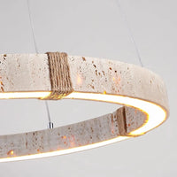 Lustre contemporain en pierre et acier pour salle à manger – Silexor