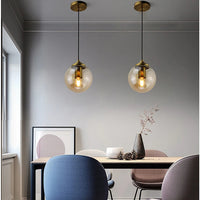 Suspension LED en verre poli pour salon – Crealuxa