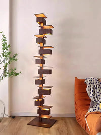 Lampe de Sol en Grès Imitation Bois pour Salon – Armonya