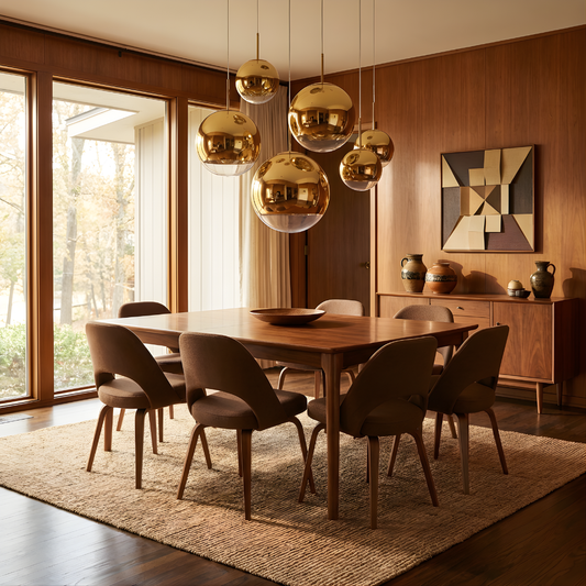 Minimalist pendant light in electroplated glass for restaurants β Alvearelia