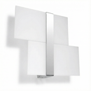 Moderne wandlamp chroom en wit glas – Aureliss
