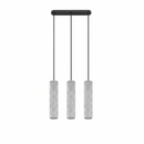 Gray concrete pendant light with 3 industrial lamps – Nivara