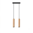 Scandinavian natural wood pendant light with 2 lights – Nørvaya