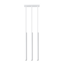 White metal cylindrical pendant light for living room – Asterion