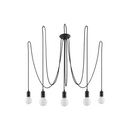 Minimalist black 5-light chandelier – modèle Aethron