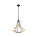 Scandinavian natural wood pendant light for living room – Elowen model