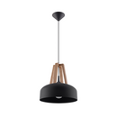Black dome and natural wood pendant light – Noraska
