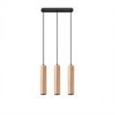 Natural wood pendant light with 3 lights for dining room – Norelda
