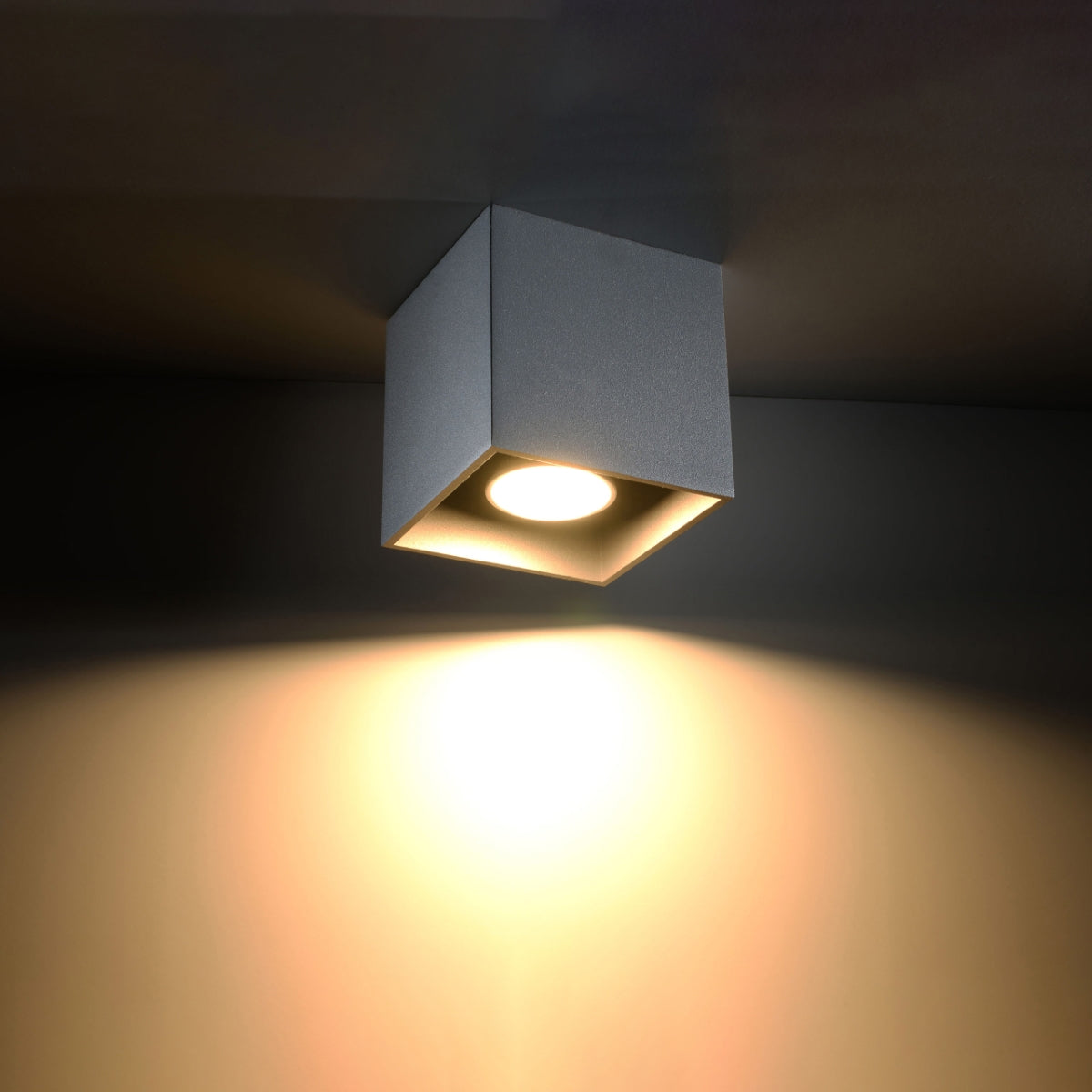 Modern gray aluminum cube ceiling light – Arkanis model