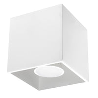 Plafonnier cube aluminium blanc moderne – Modèle Asterion