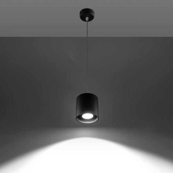 Pendant black cylindrical modern - Model Asterion