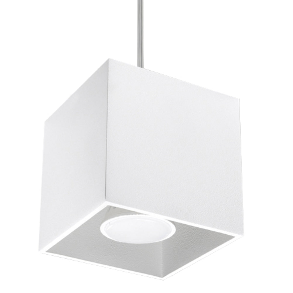 Suspension cube aluminium blanc moderne – modèle Asterion
