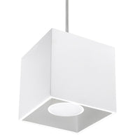 Suspension cube aluminium blanc moderne – modèle Asterion