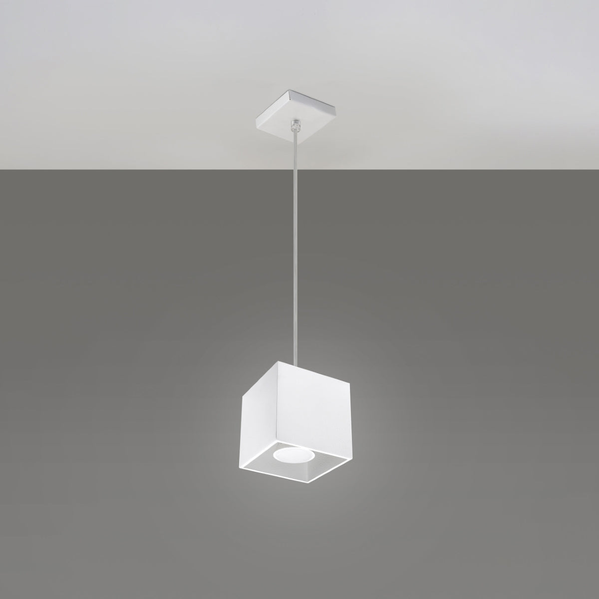 Hangende kubus aluminium wit modern - model Asterion