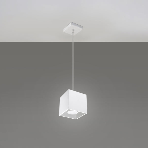 Hangende kubus aluminium wit modern - model Asterion