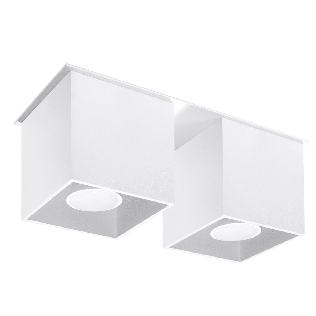 Modern aluminium design plafondlamp met witte dubbele straal – Nerion