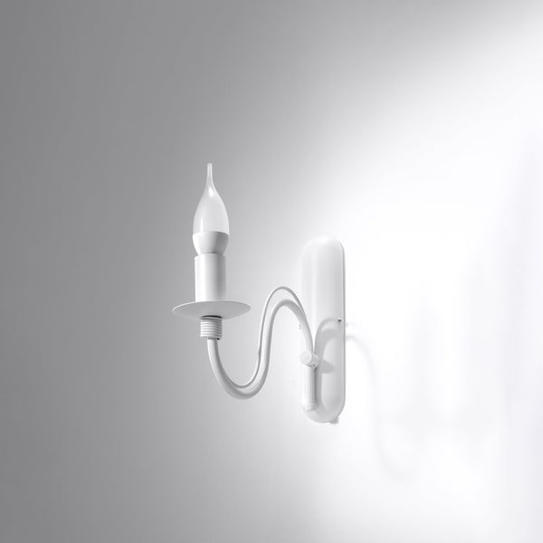 Wall light candle holder white steel modern - Asterwyn