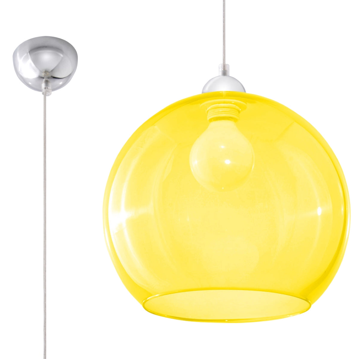 Hanglamp bol glas oker minimalistische – modèle Solenya
