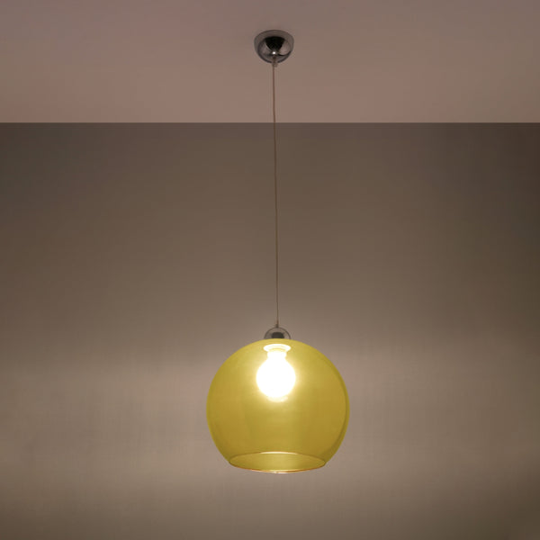 Hanglamp glazen bol oker minimalistisch - model Solenya