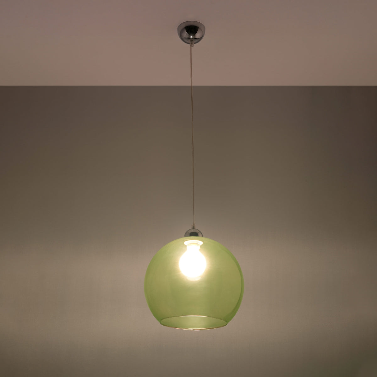 Hanglamp groene glazen bol minimalistisch - Model Éryndra