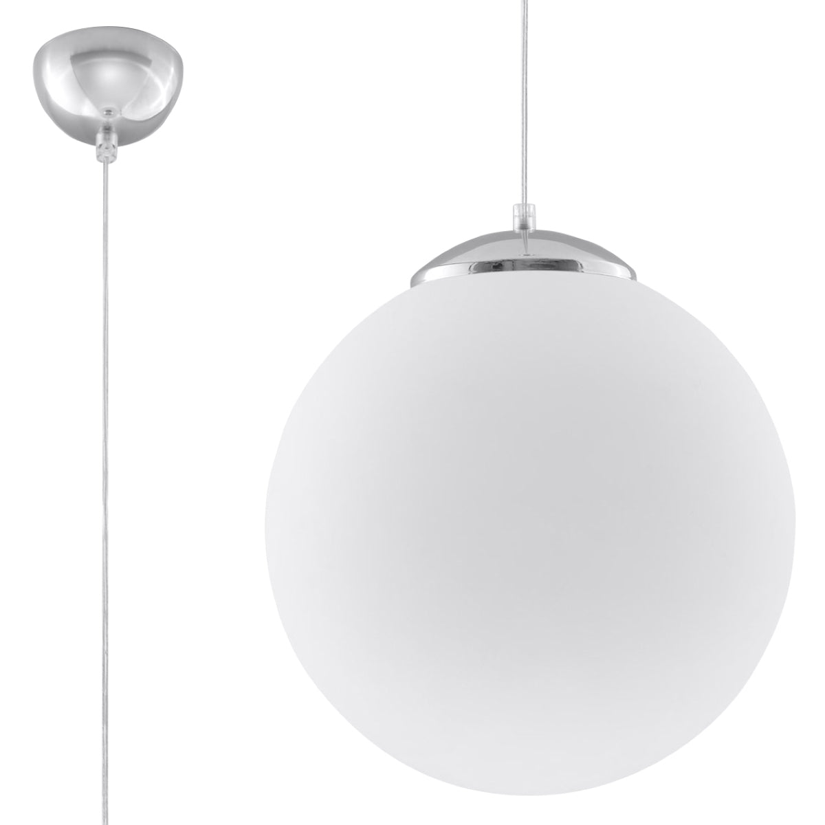 Suspension globe verre acier minimaliste – Modèle Arvénia