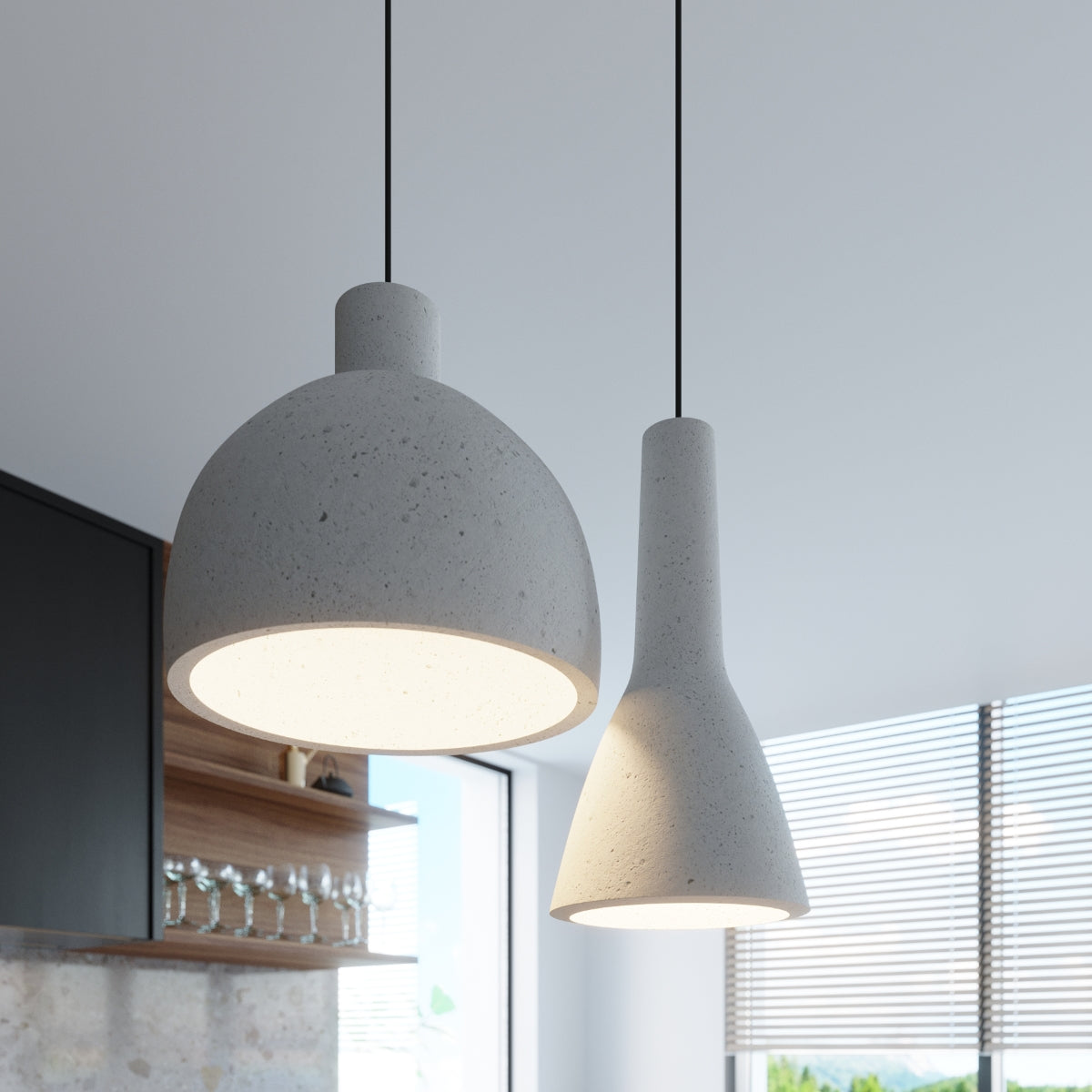 Pendant light industrial gray concrete - Model Norvessa